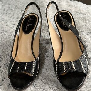 Cole Haan Black and Cream Slingback Heels